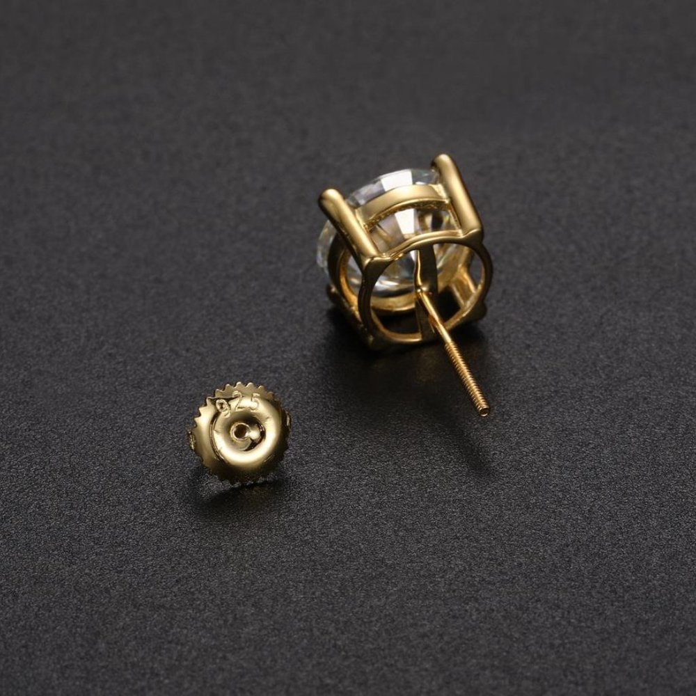 Certified 8ct. t.w. Moissanite Diamond Round Stud Earrings NEW - Picture 7 of 10